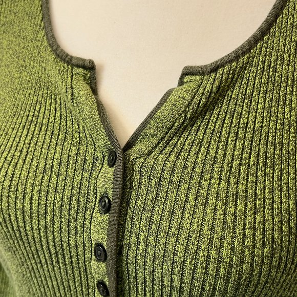 Reference Point marled knit sweater, green heather - Picture 2 of 5